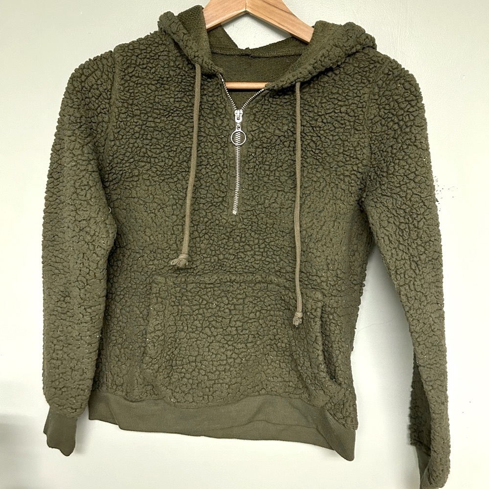 Olive Fuzzy Hoodie